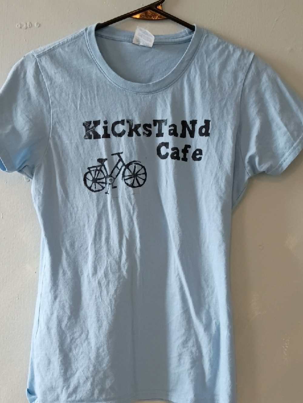Port and Company Light Blue 'Kickstand Cafe' Bicycle Graphic Tee